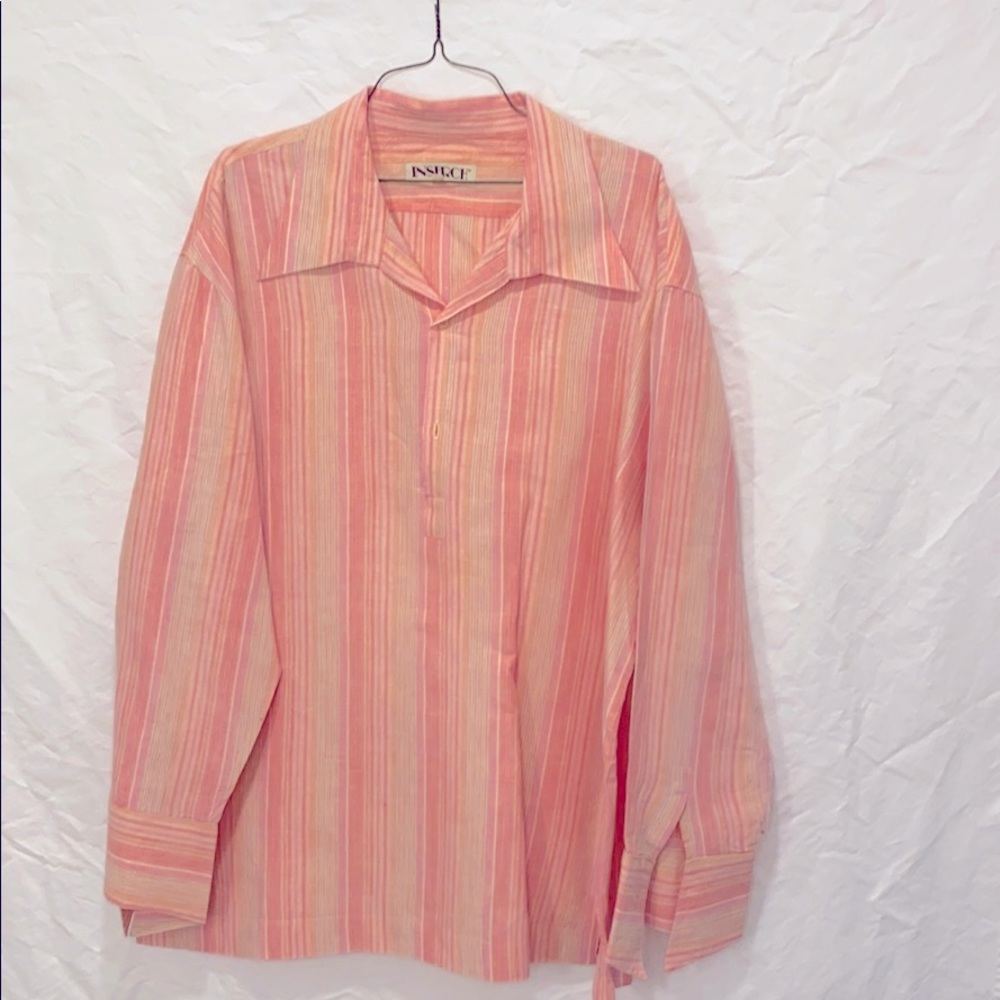 Multi-color two button linen shirt